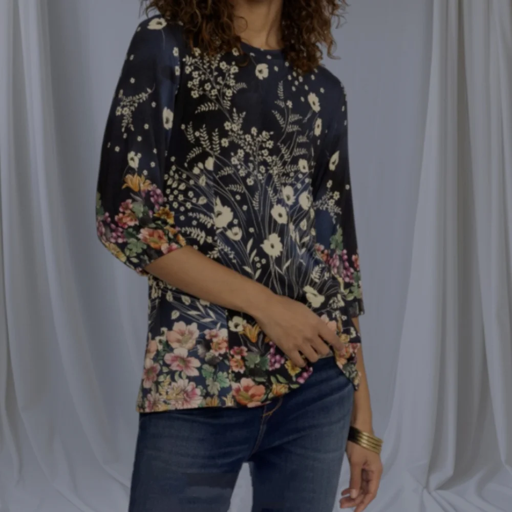 JOHNNY WAS The Janie Favorite Floral Puff Sleeve Top ~ NWT
